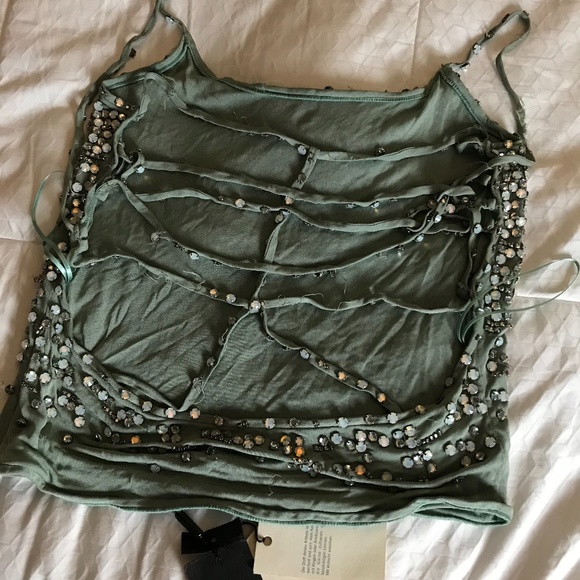 Giorgio Armani Jade Beaded Crop Top - Picture 3 of 8